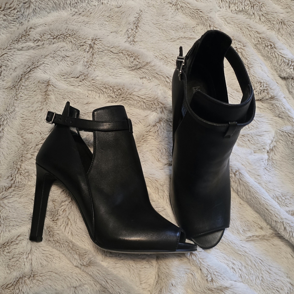 Michael Kors Stiletto Peep-Toe Heels with Ankle Strap